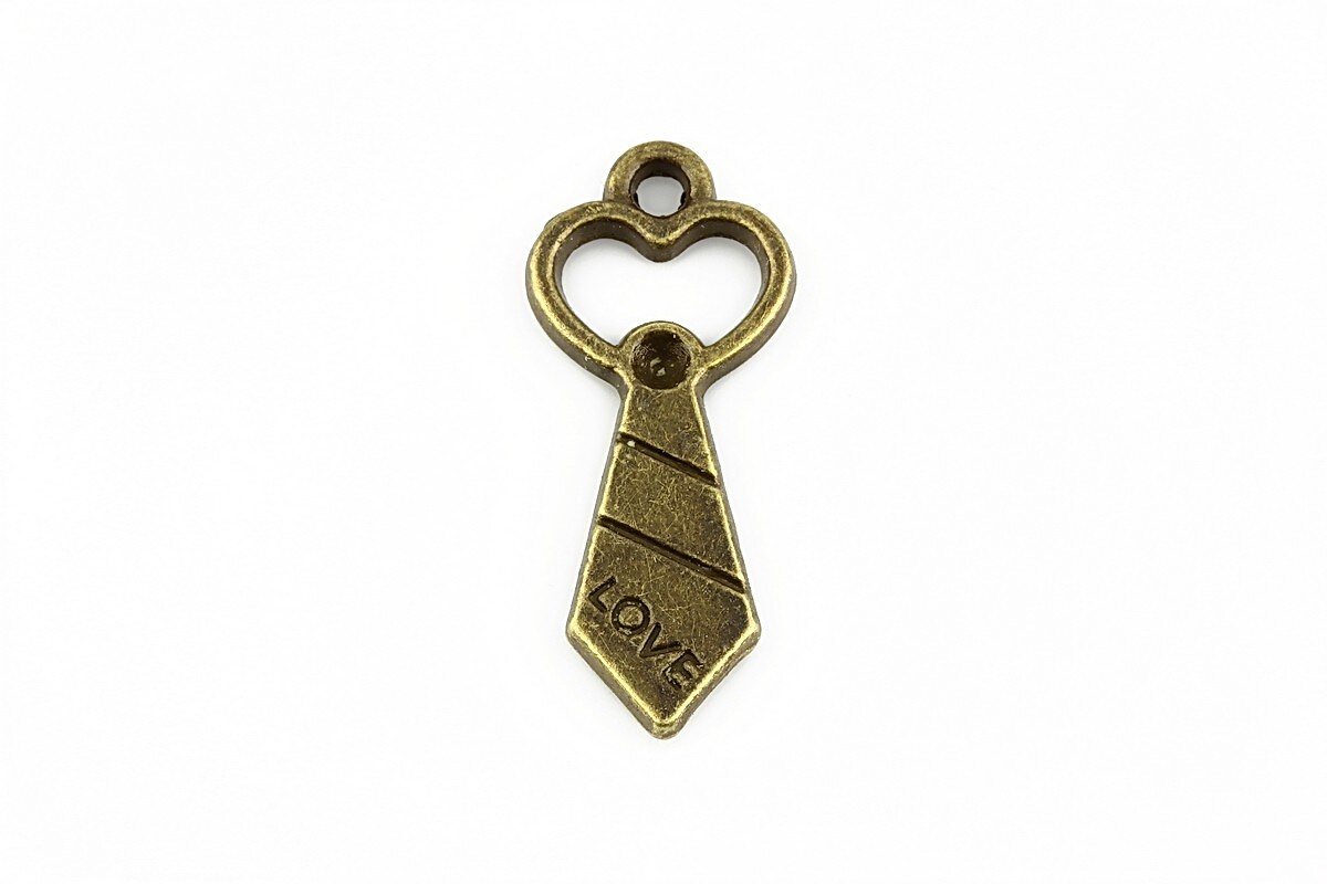 Charm bronz cravata LOVE 30x13mm