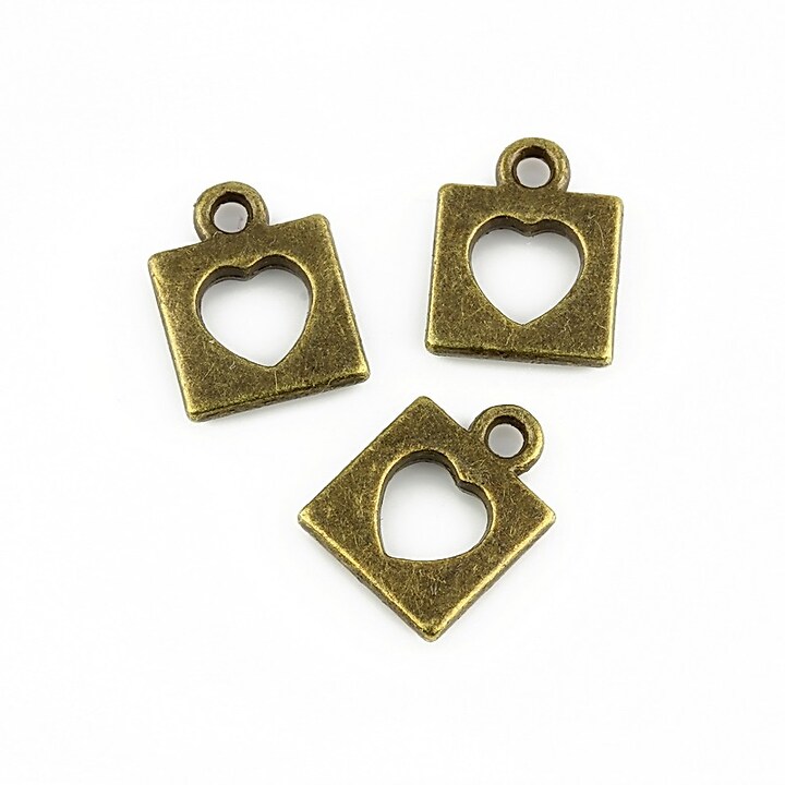 Charm bronz inima 13x10mm