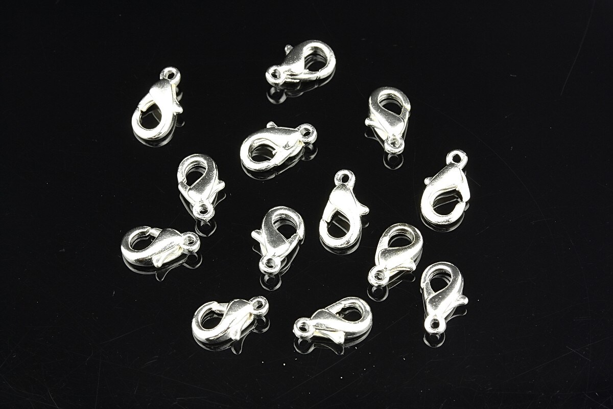 Inchizatoare lobster argintie 10x5mm