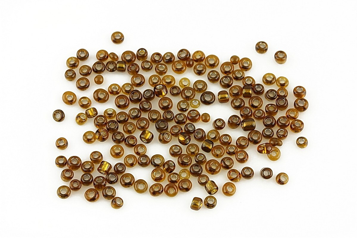 Margele de nisip 2mm cu foita argintie (50g) - cod 188 - maro