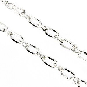 Lant argintiu inchis zale twist 9x4,5mm + 6x4mm (49cm)