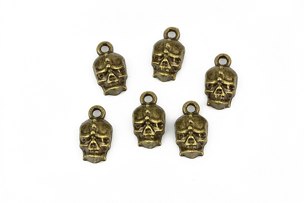 Charm bronz cap de mort 13x7mm