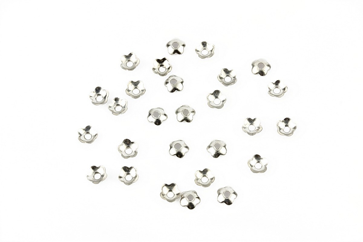 Capacele margele argintiu inchis 4mm (10 buc.)