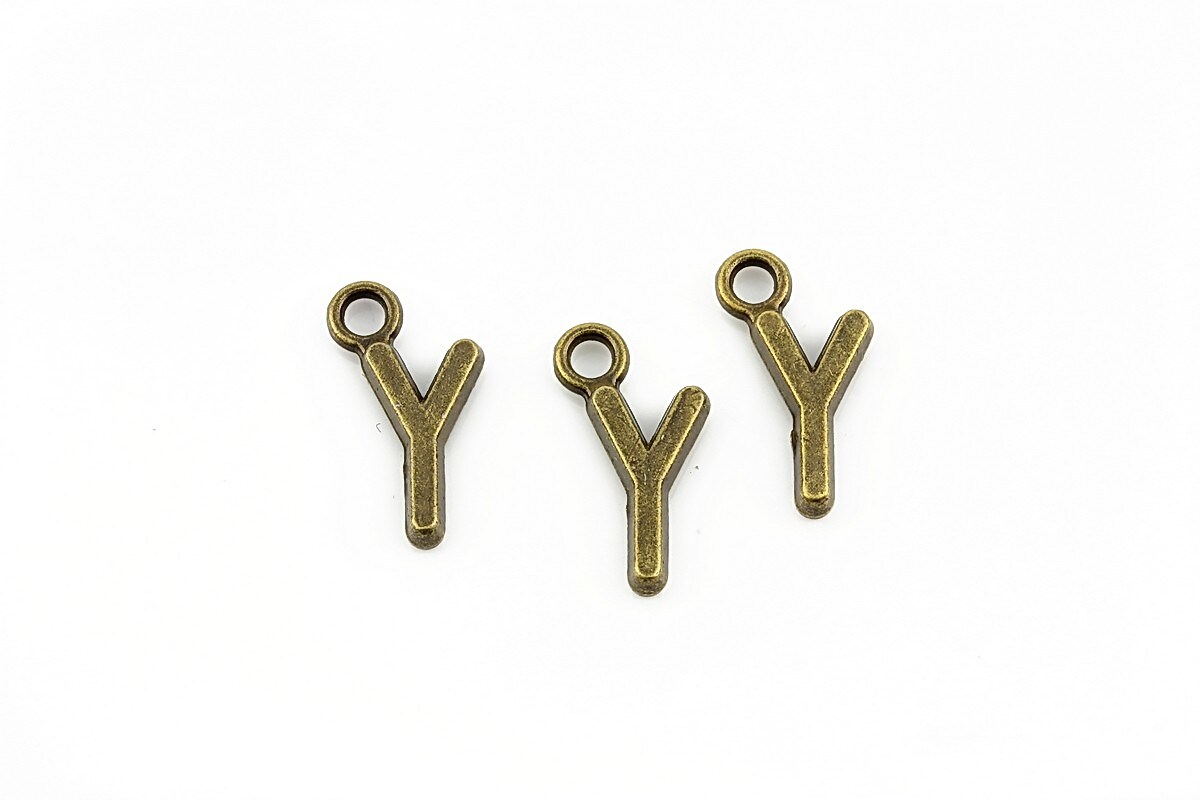 Charm bronz litera Y 16x7mm