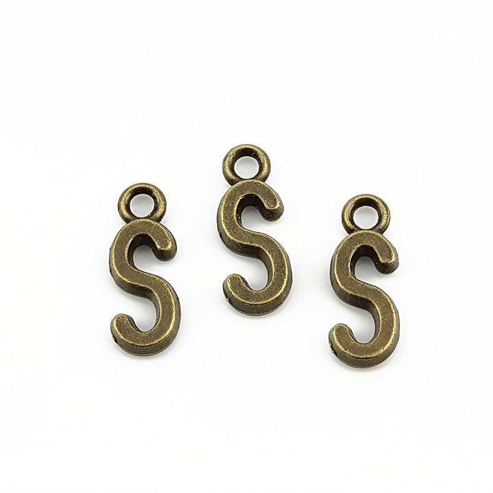 Charm bronz litera S 16x6mm