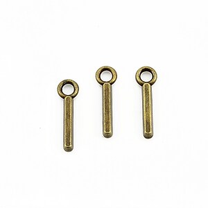 Charm bronz litera I 16x2mm