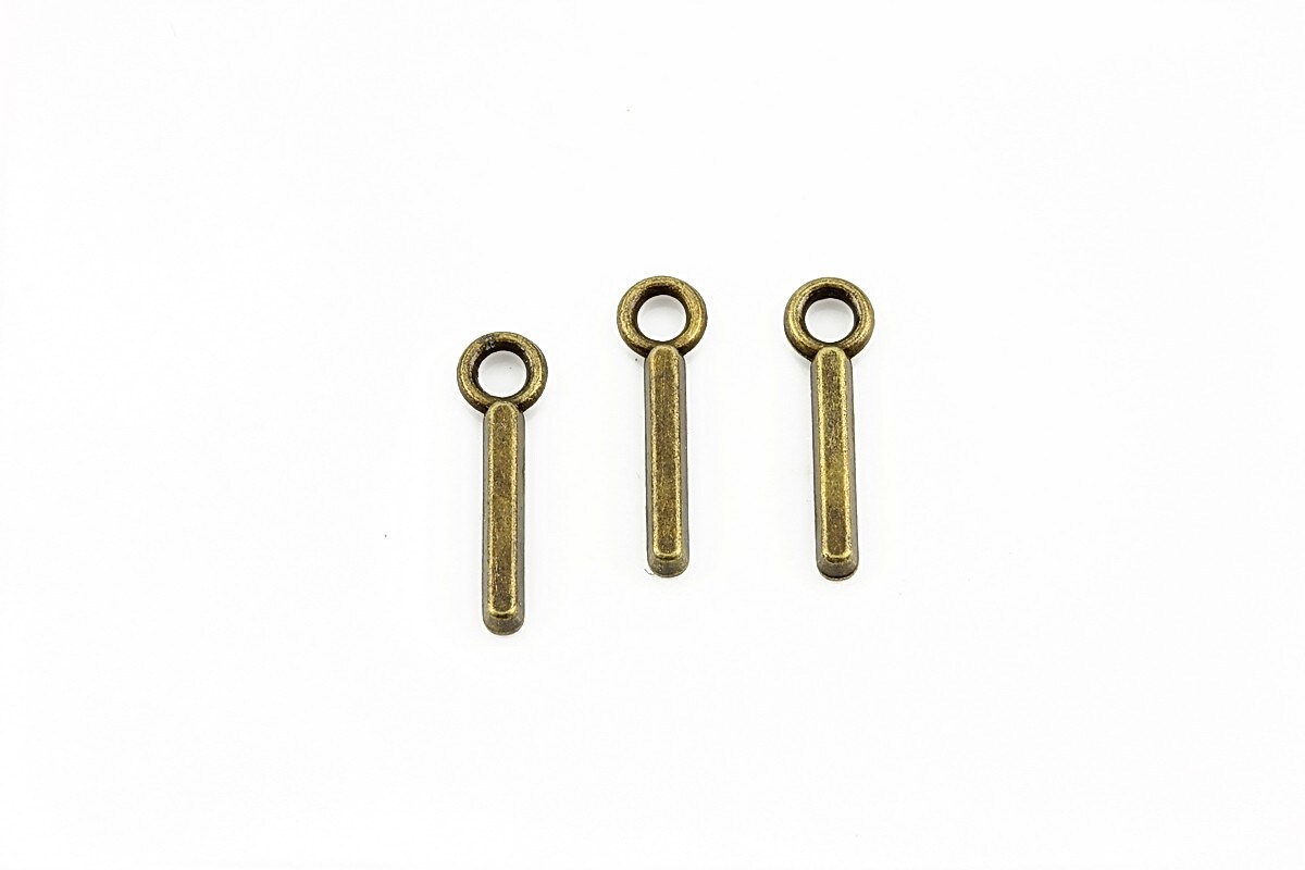 Charm bronz litera I 16x2mm