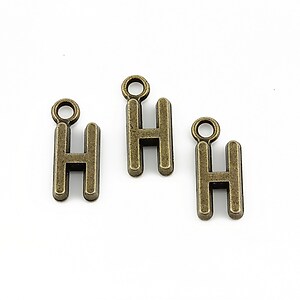 Charm bronz litera H 16x7mm