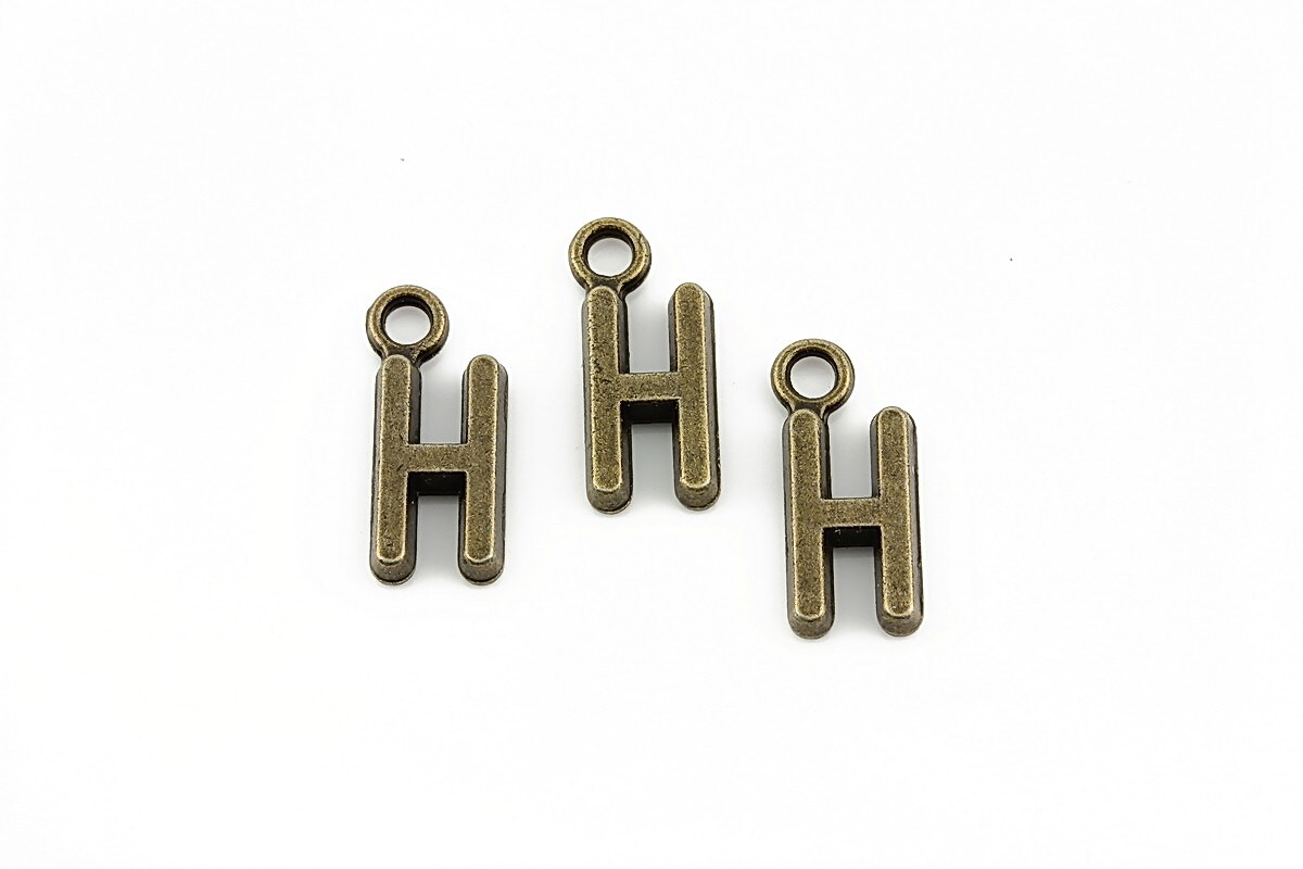 Charm bronz litera H 16x7mm