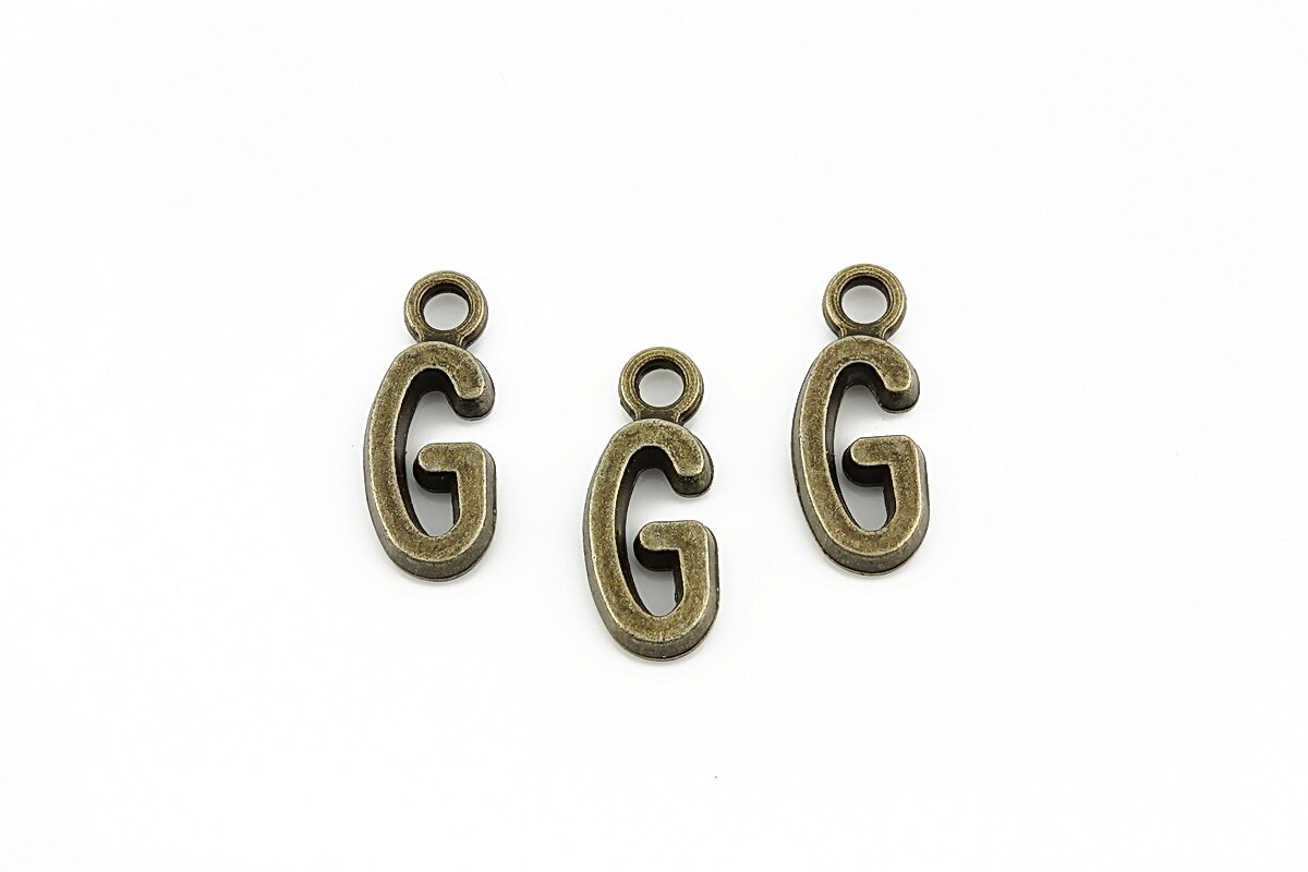 Charm bronz litera G 16x6mm