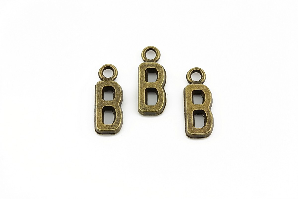 Charm bronz litera B 16x6mm