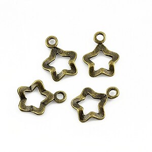 Charm bronz steluta 14x11mm