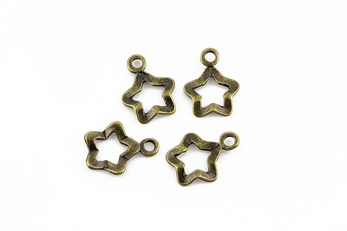 Charm bronz steluta 14x11mm