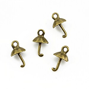 Charm bronz umbreluta 13x8mm