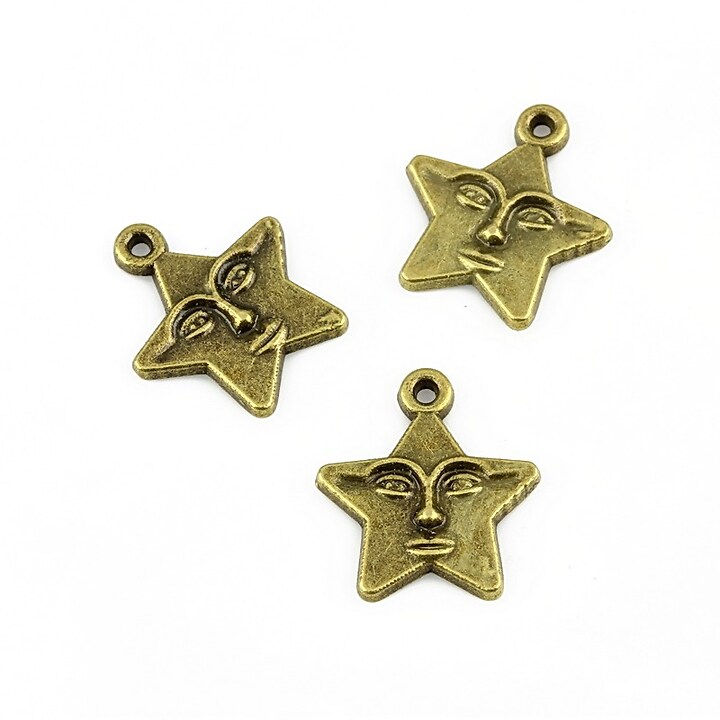 Charm bronz stea 16x15mm