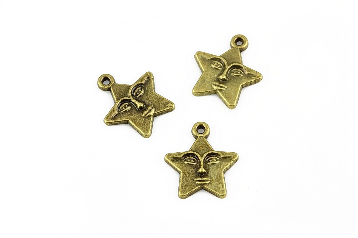 Charm bronz stea 16x15mm