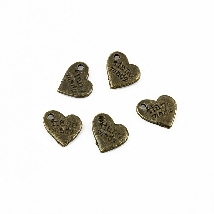 Charm bronz inima 9x9mm