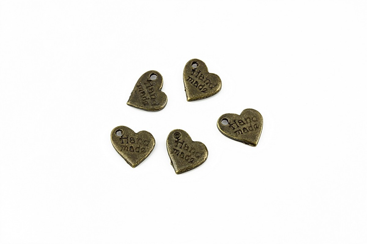 Charm bronz inima 9x9mm