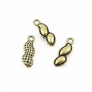 Charm bronz alune 18x6mm