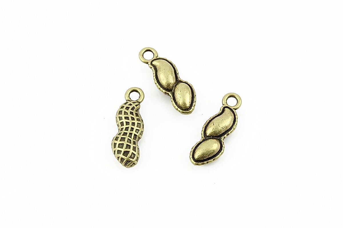 Charm bronz alune 18x6mm