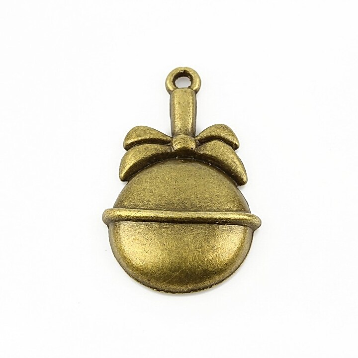 Charm bronz glob 33x20mm