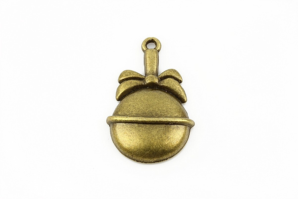 Charm bronz glob 33x20mm