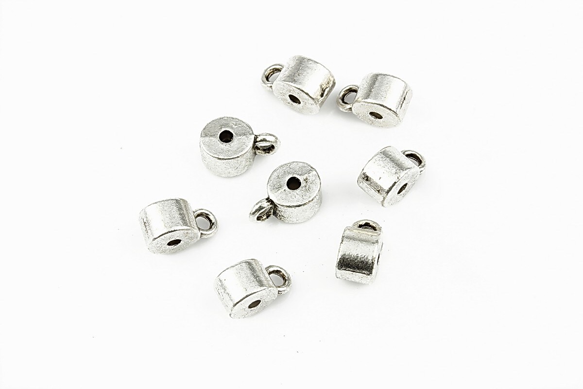 Agatatoare pandantiv argintiu antichizat 10x6mm, pentru snur de 1,5mm