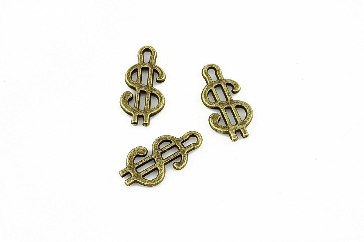 Charm bronz dolar 18x8mm