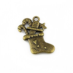 Charm bronz sosete pentru cadouri 28x18mm