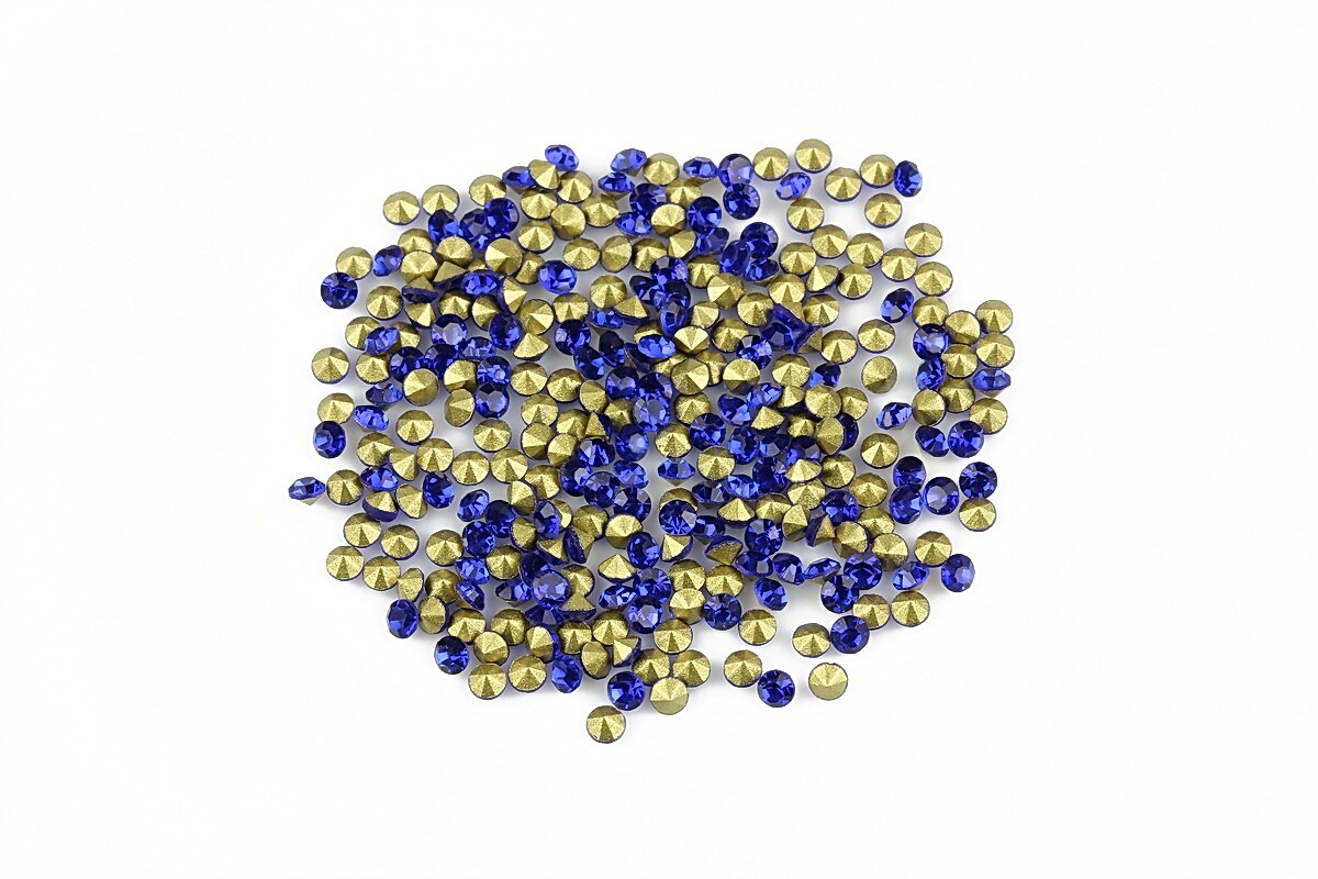 Cabochon rhinestone cristal 2mm (20 buc.) - albastru cobalt