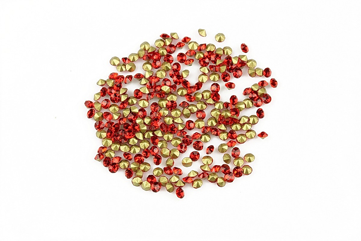 Cabochon rhinestone cristal 2mm (20 buc.) - rosu