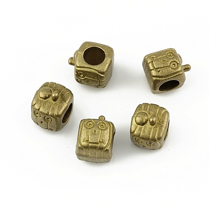 Distantier tip Pandora, fata cu zambet bronz 10x8mm