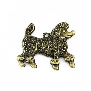 Pandantiv metalic bronz pudel 27x30mm