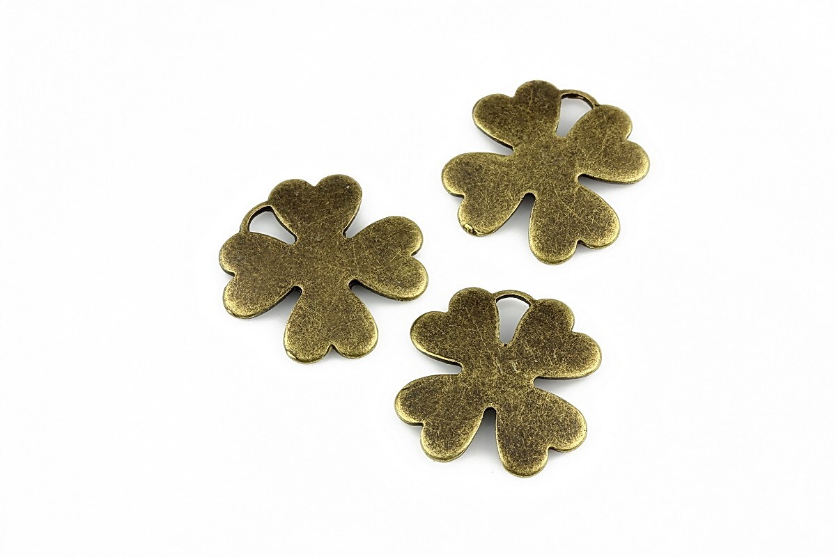 Charm bronz trifoi 16x16mm