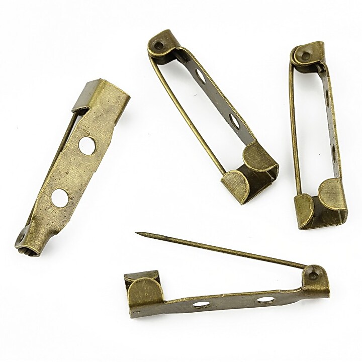 Baza brosa bronz cu 2 gauri 25x5mm