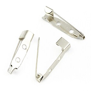 Baza brosa argintiu inchis cu 2 gauri 25x5mm