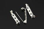 Baza brosa argintie cu 3 gauri si siguranta 27x5mm