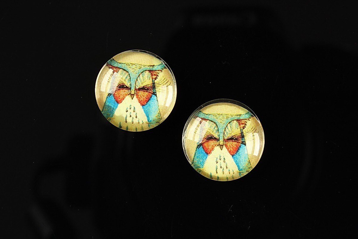 Cabochon sticla 16mm "Fantasy world" cod 002