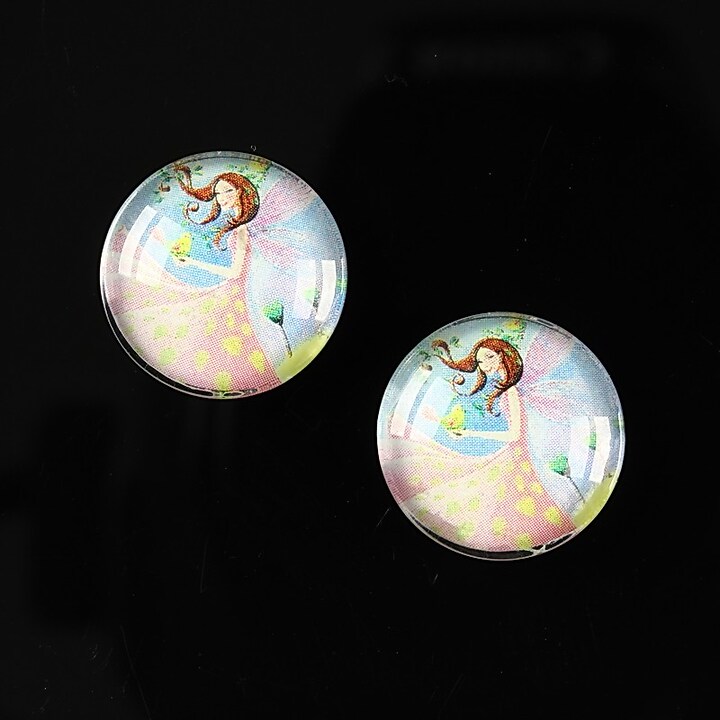 Cabochon sticla 16mm "Fantasy world" cod 005