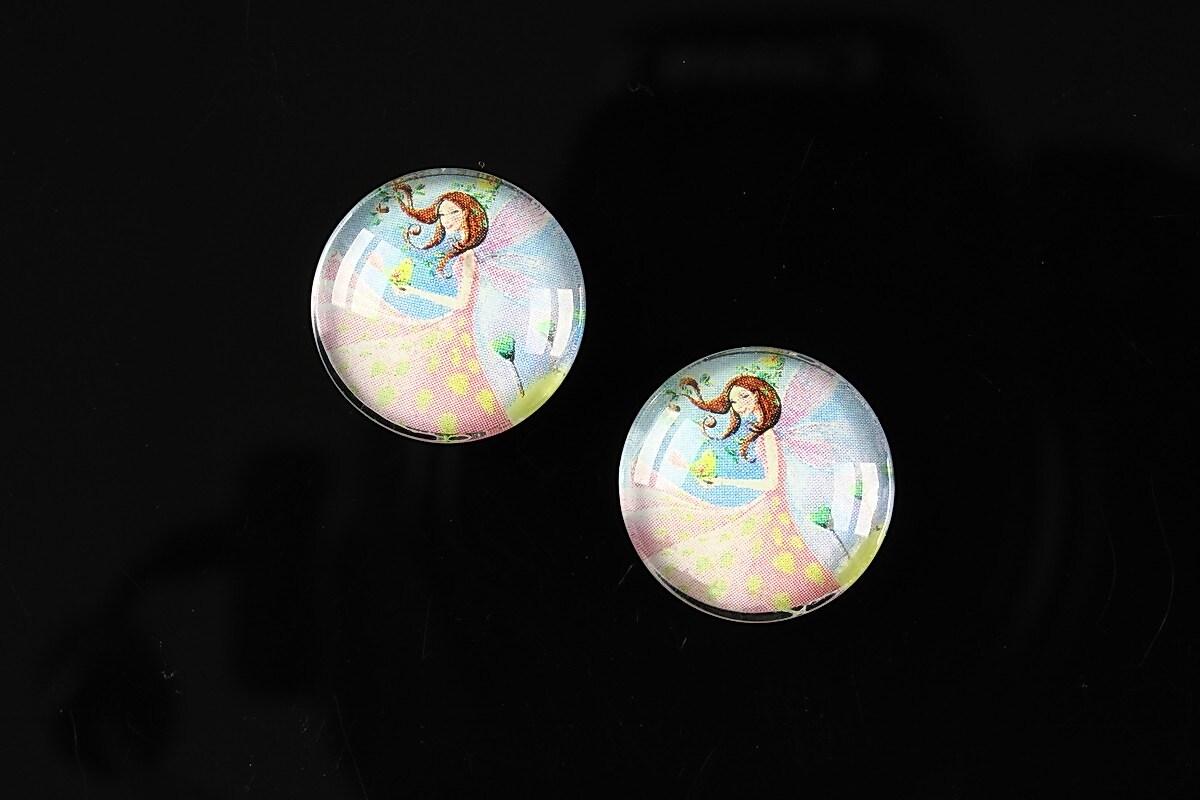 Cabochon sticla 16mm "Fantasy world" cod 005