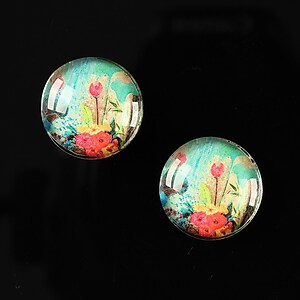 Cabochon sticla 16mm "Fantasy world" cod 006