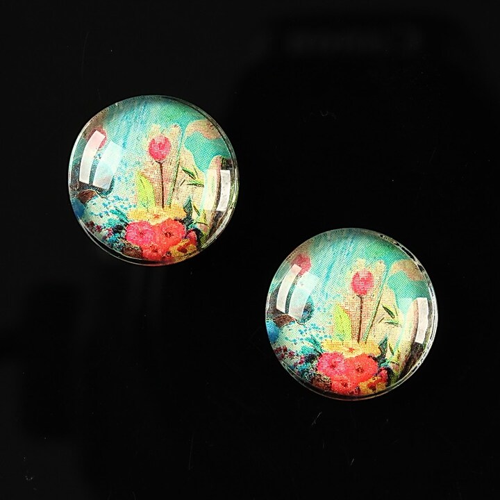 Cabochon sticla 16mm "Fantasy world" cod 006