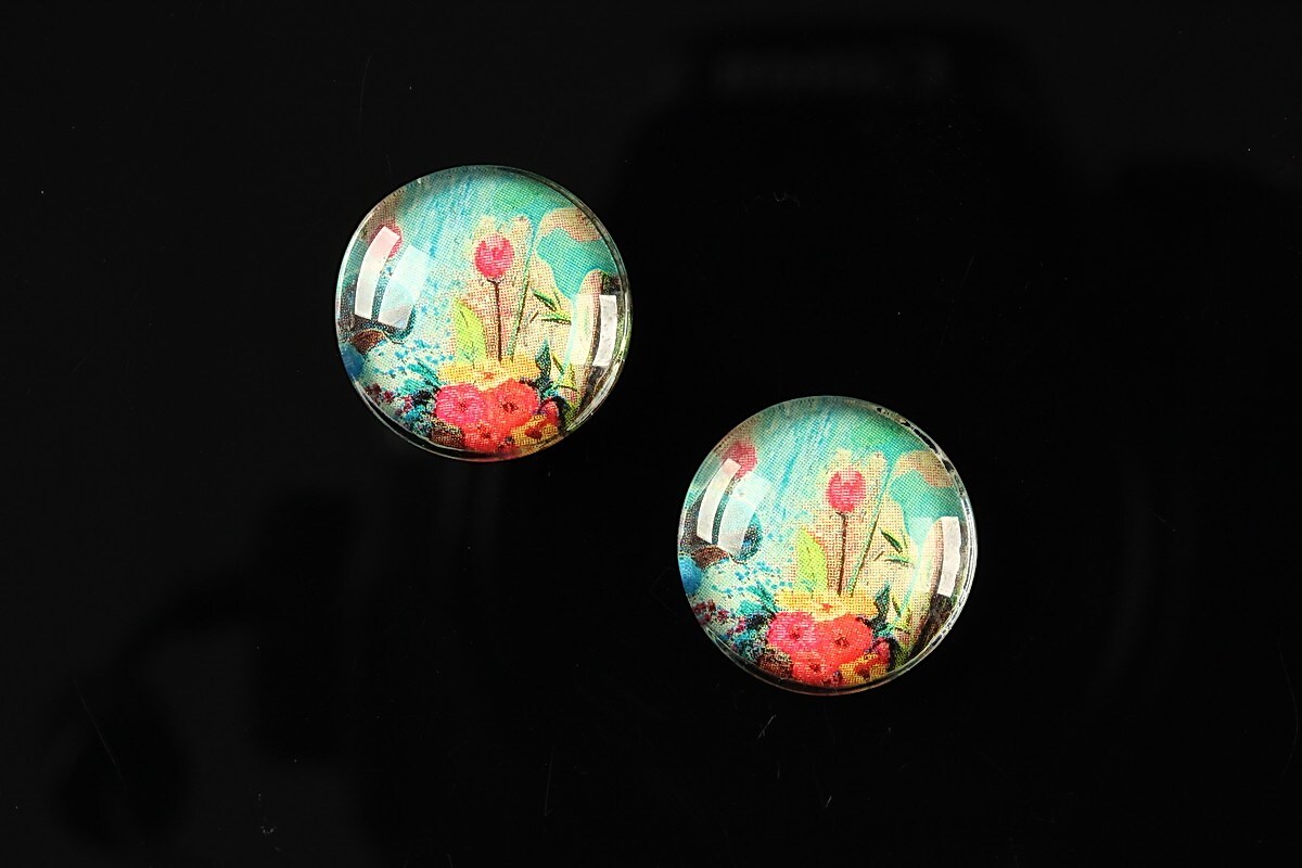 Cabochon sticla 16mm "Fantasy world" cod 006