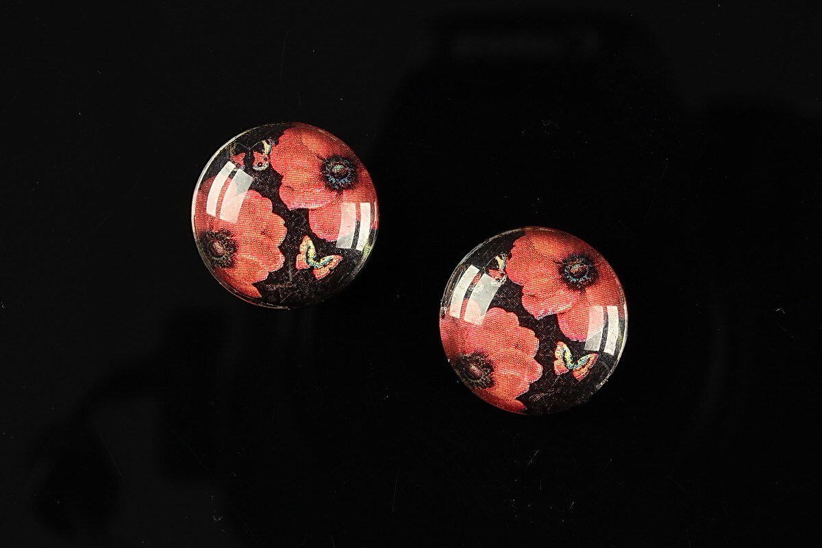 Cabochon sticla 16mm "Fantasy world" cod 007