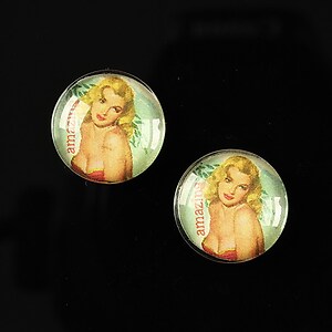 Cabochon sticla 16mm "Pin Up Models" cod 012