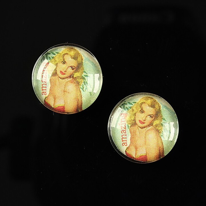 Cabochon sticla 16mm "Pin Up Models" cod 012
