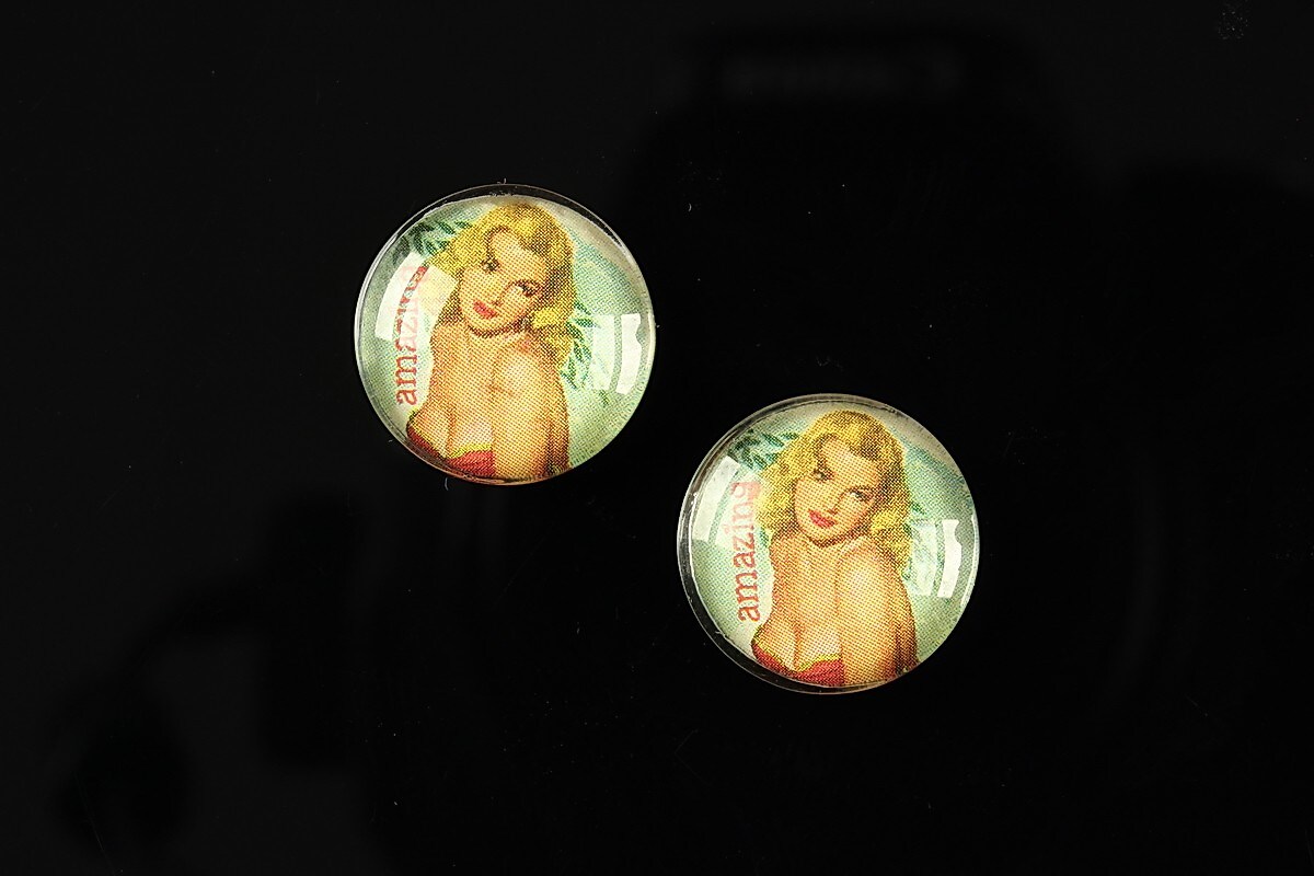 Cabochon sticla 16mm "Pin Up Models" cod 012