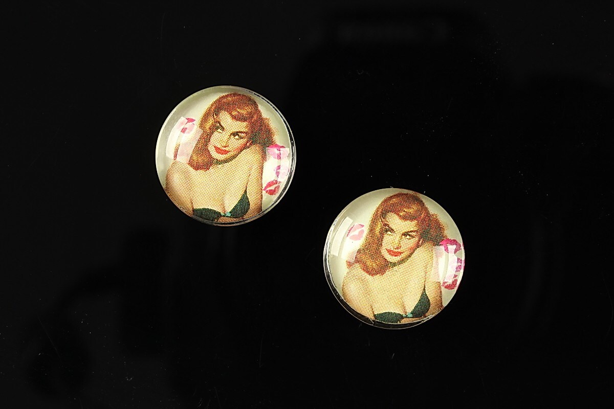 Cabochon sticla 16mm "Pin Up Models" cod 013