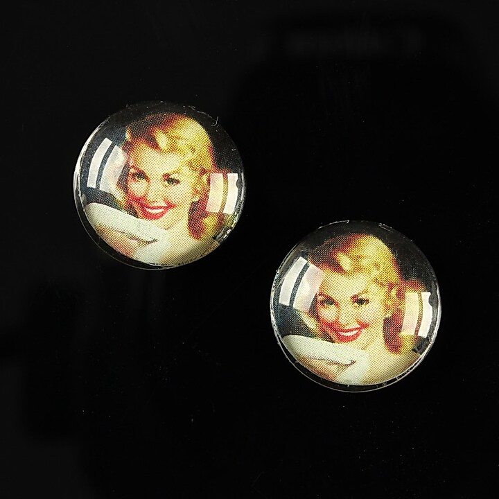 Cabochon sticla 16mm "Pin Up Models" cod 014