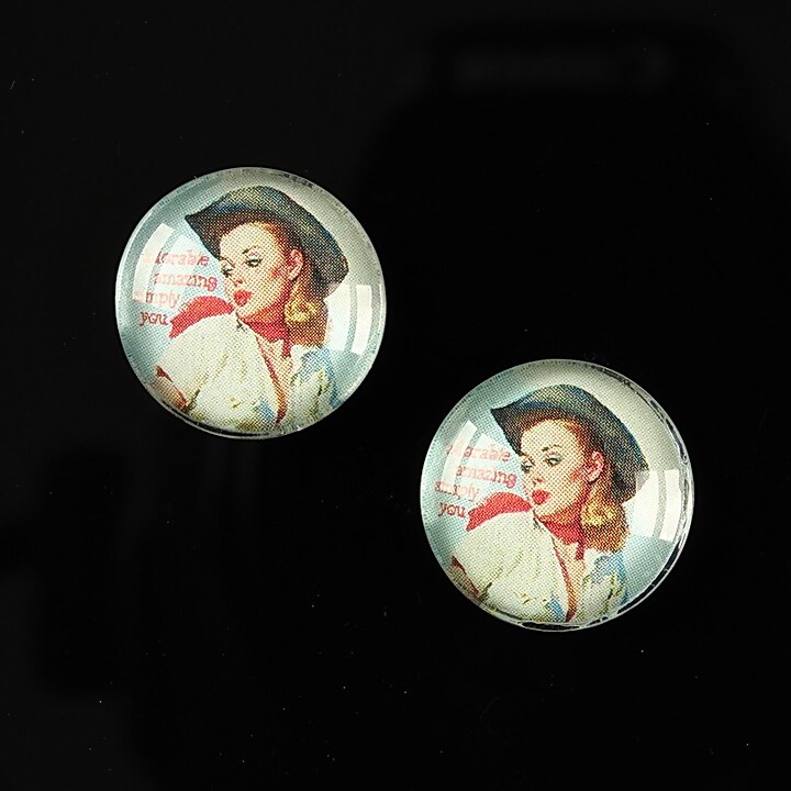 Cabochon sticla 16mm "Pin Up Models" cod 015